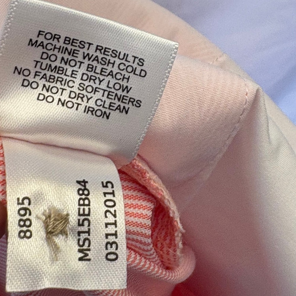 Peter Millar Golf Shorts Wicking Seersucker Striped Mens 38 Pink White 9" Inseam - Picture 7 of 7
